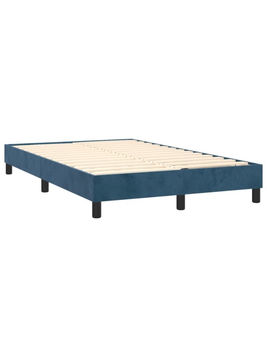 Box spring postel s matrací a LED tmavě modrá 120x200 cm samet