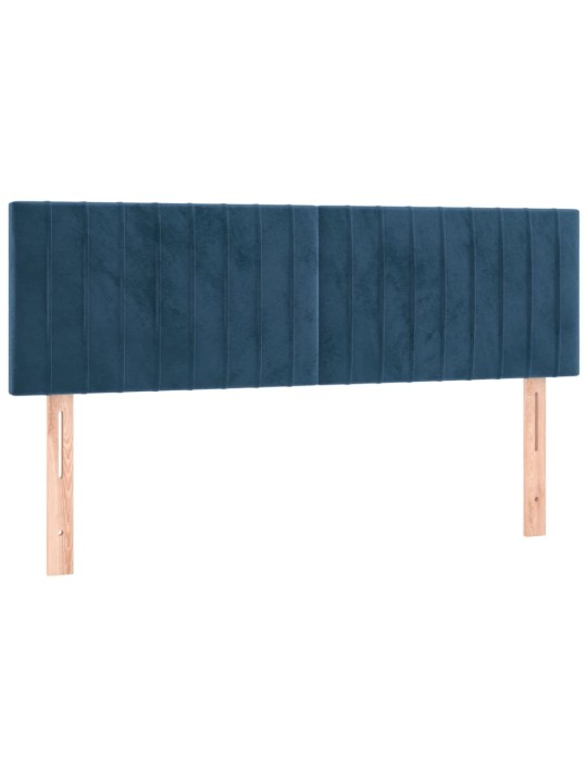 Box spring postel s matrací a LED tmavě modrá 140x190 cm samet