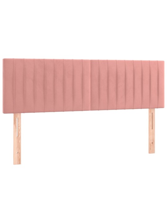 Box spring postel s matrací a led růžová 140x190 cm samet