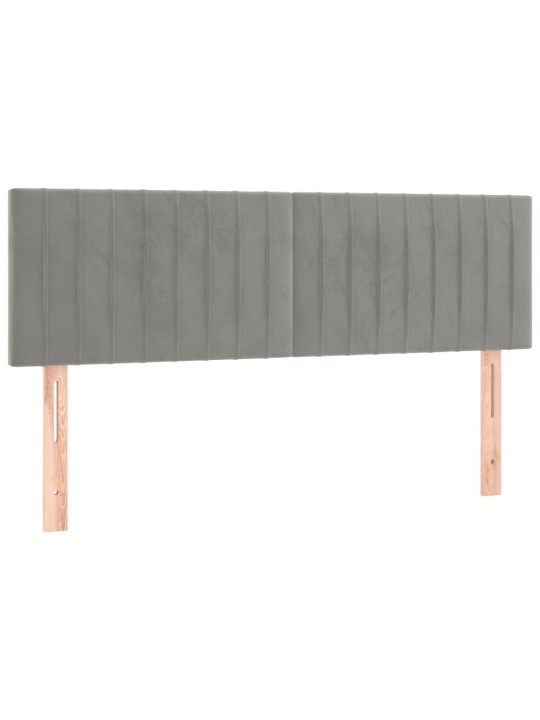 Box spring postel s matrací a LED světle šedá 140x200 cm samet
