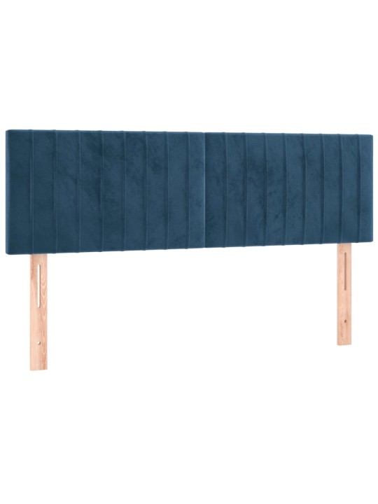 Box spring postel s matrací a LED tmavě modrá 140x200 cm samet