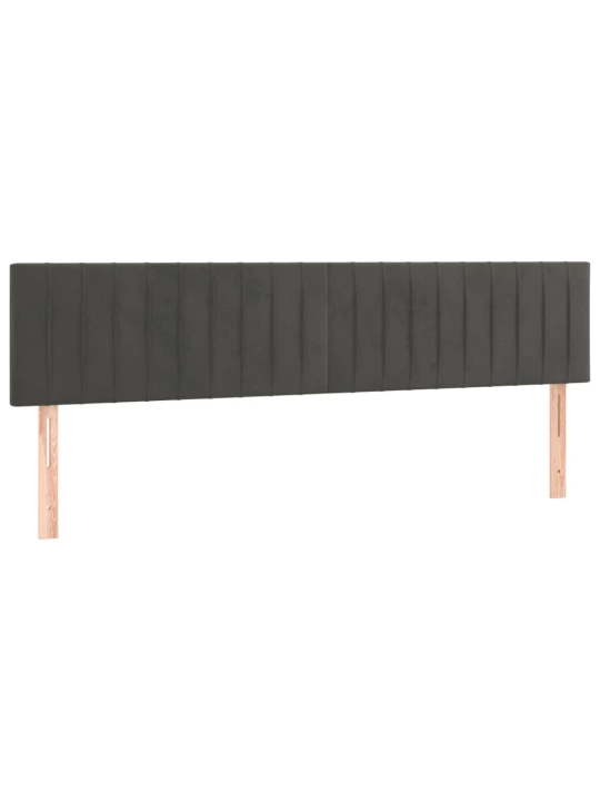 Box spring postel s matrací a LED tmavě šedá 160x200 cm samet