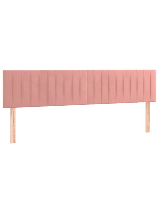 Box spring postel s matrací a LED růžová 160x200 cm samet