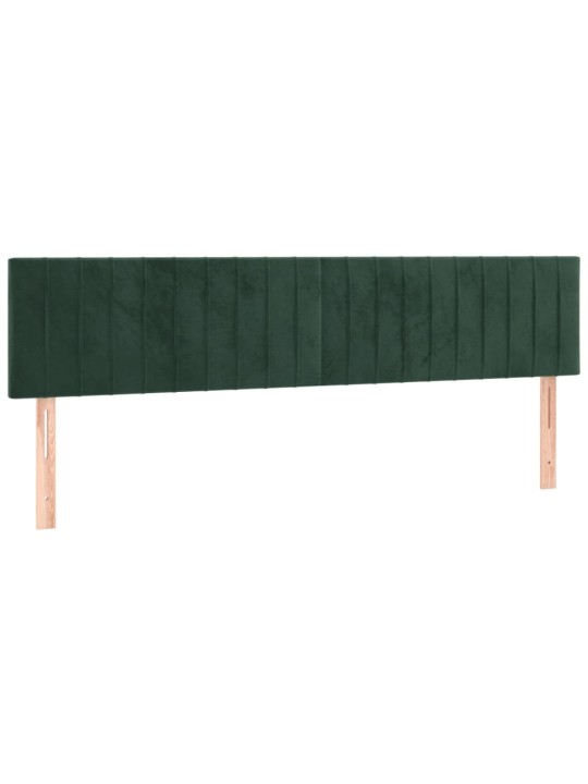 Box spring postel s matrací a led tmavě zelená 180x200 cm samet