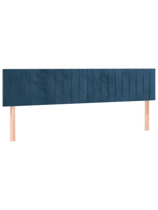 Box spring postel s matrací a LED tmavě modrá 180x200 cm samet