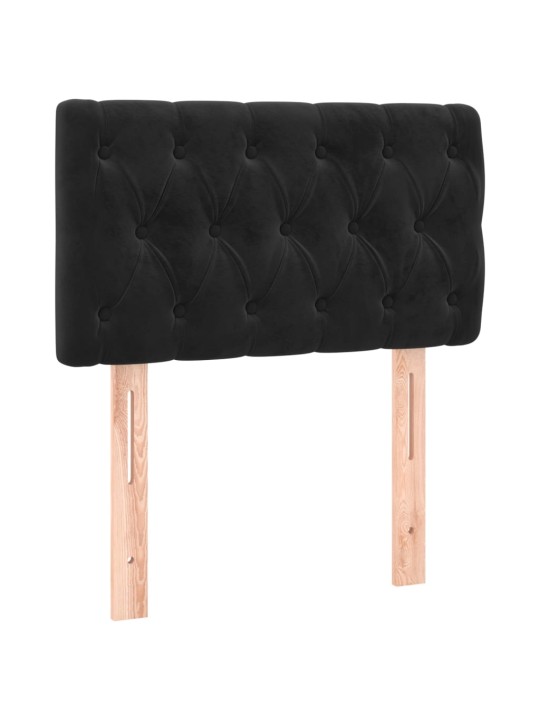 Box spring postel s matrací a LED černá 80 x 200 cm samet