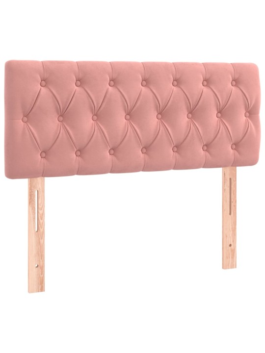 Box spring postel s matrací a led růžová 90x190 cm samet