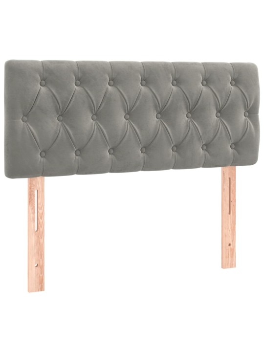 Box spring postel s matrací a led světle šedá 100x200 cm samet