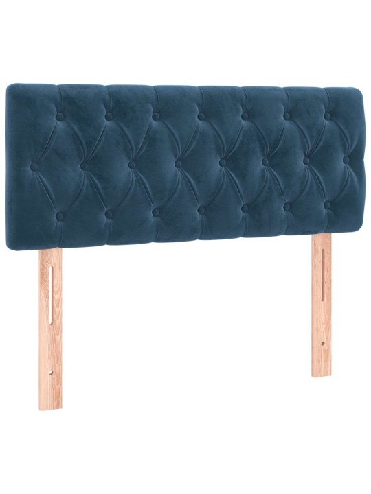 Box spring postel s matrací a led tmavě modrá 100x200 cm samet