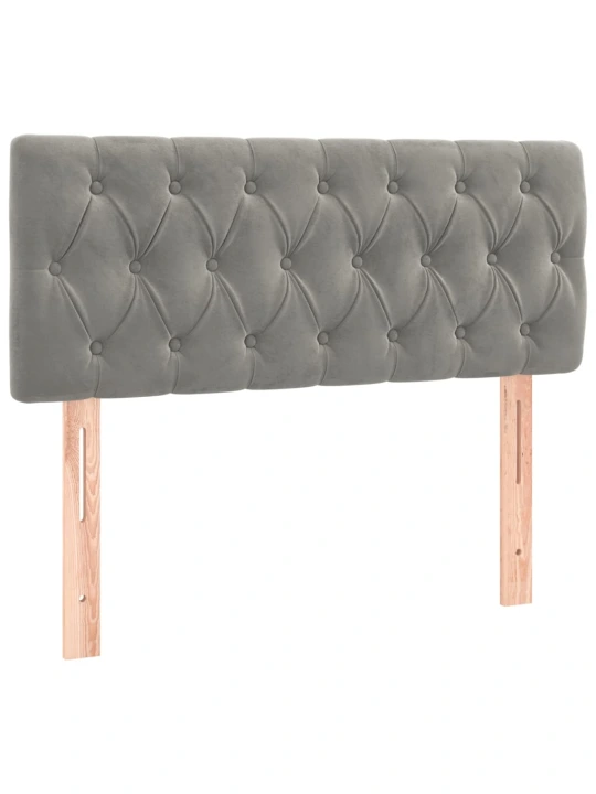 Box spring postel s matrací a led světle šedá 120x200 cm samet