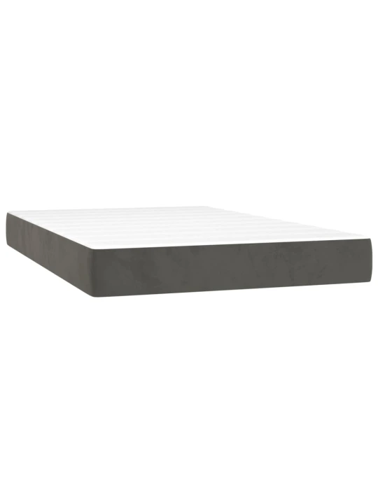 Box spring postel s matrací a LED tmavě šedá 120x200 cm samet