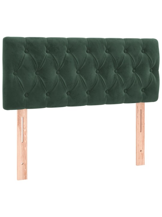 Box spring postel s matrací a led tmavě zelená 120x200 cm samet