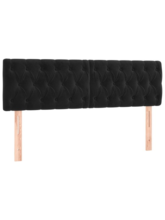 Box spring postel s matrací a led černá 140x190 cm samet