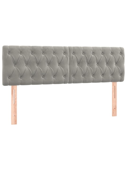 Box spring postel s matrací a LED světle šedá 160x200 cm samet