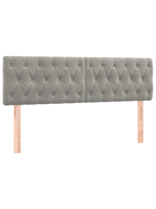 Box spring postel s matrací a LED světle šedá 160x200 cm samet