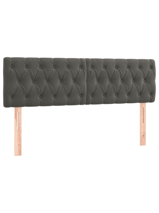 Box spring postel s matrací a LED tmavě šedá 160x200 cm samet