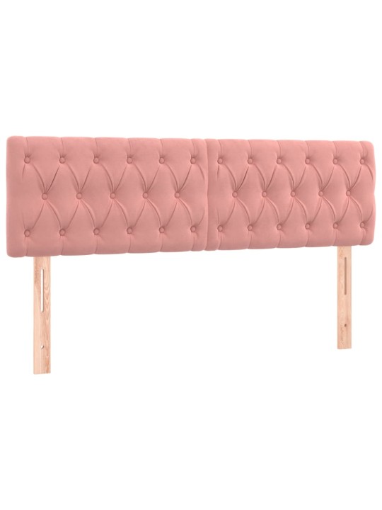 Box spring postel s matrací a led růžová 160x200 cm samet