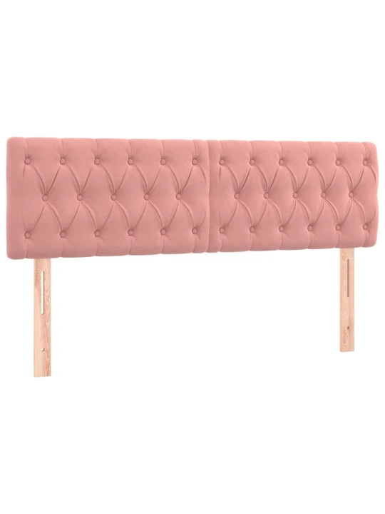 Box spring postel s matrací a led růžová 160x200 cm samet