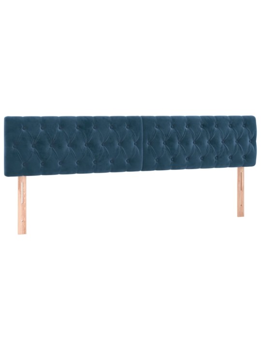 Box spring postel s matrací a LED tmavě modrá 180x200 cm samet