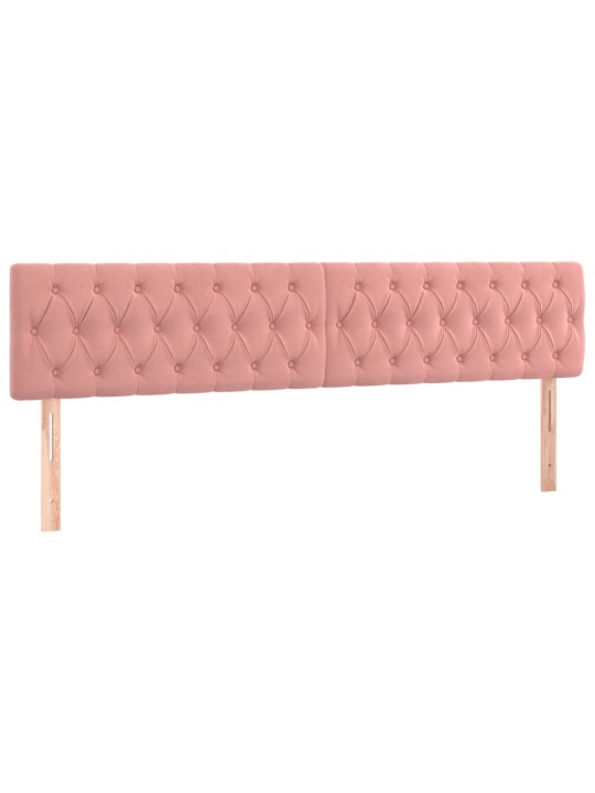 Box spring postel s matrací a LED růžová 180x200 cm samet