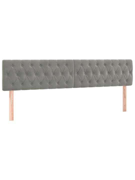 Box spring postel s matrací a LED světle šedá 200x200 cm samet