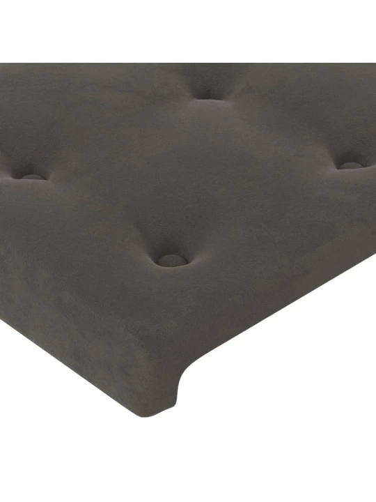 Box spring postel s matrací a LED tmavě šedá 90x200 cm samet
