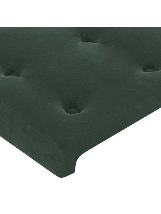 Box spring postel s matrací a led tmavě zelená 90x200 cm samet