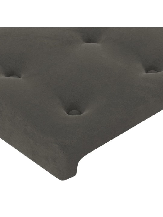 Box spring postel s matrací a LED tmavě šedá 100x200 cm samet