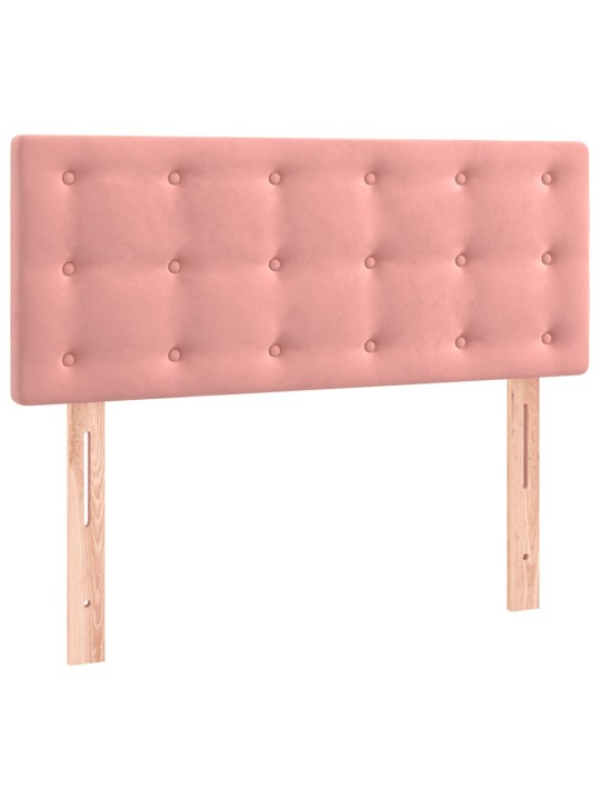 Box spring postel s matrací a led růžová 100x200 cm samet