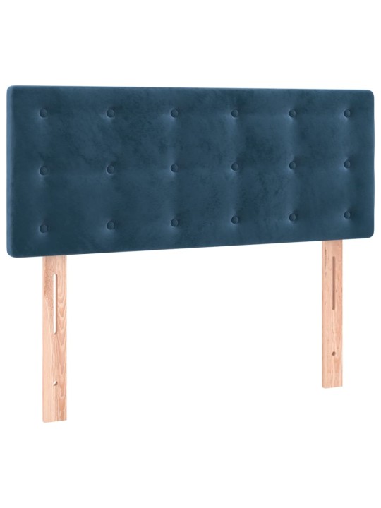 Box spring postel s matrací a led tmavě modrá 120x200 cm samet
