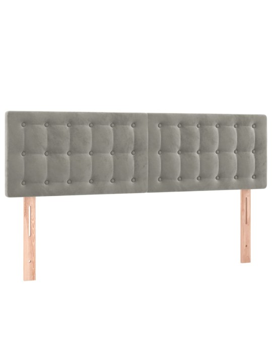 Box spring postel s matrací a LED světle šedá 140x190 cm samet