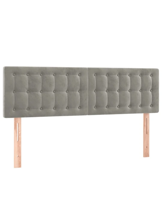 Box spring postel s matrací a LED světle šedá 140x190 cm samet