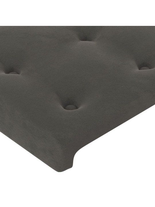 Box spring postel s matrací a LED tmavě šedá 140x190 cm samet