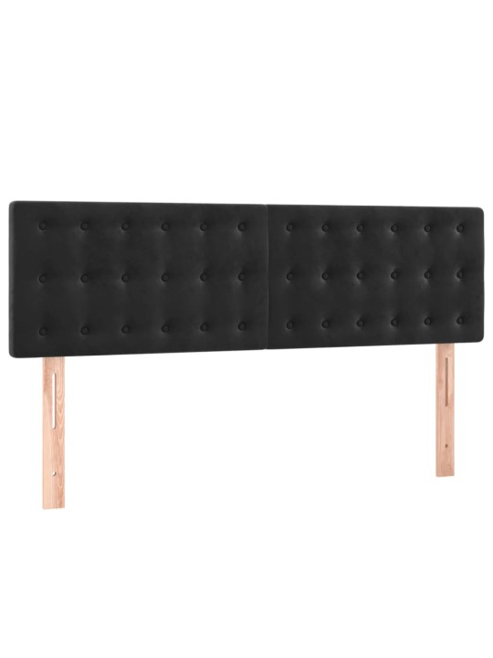 Box spring postel s matrací a LED černá 140x190 cm samet