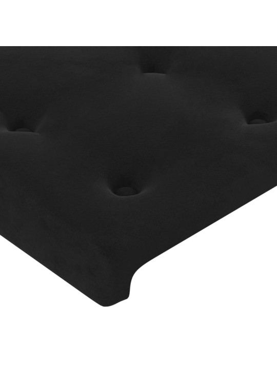 Box spring postel s matrací a LED černá 140x190 cm samet