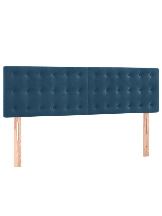 Box spring postel s matrací a LED tmavě modrá 140x190 cm samet