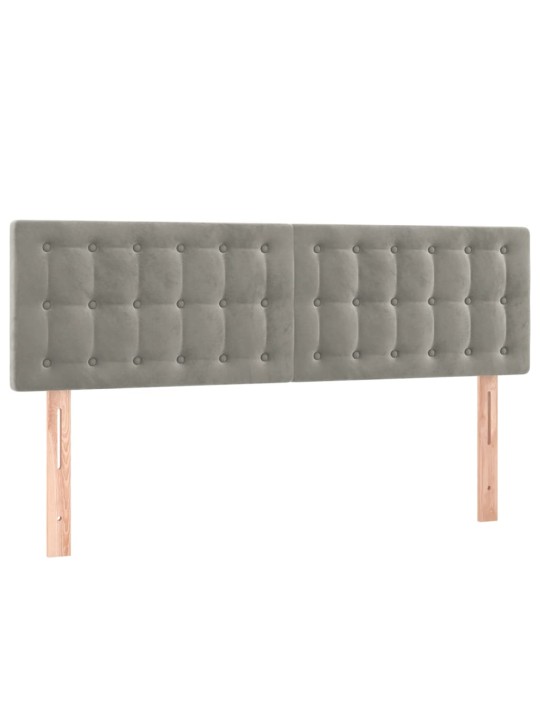 Box spring postel s matrací a LED světle šedá 140x200 cm samet