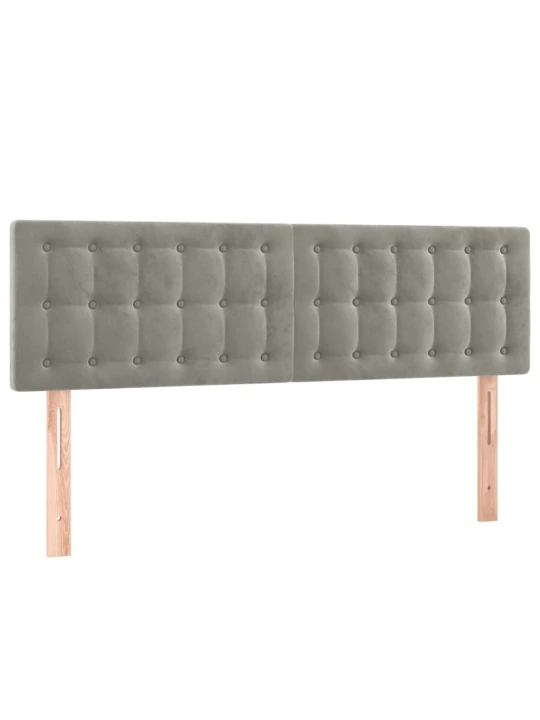 Box spring postel s matrací a LED světle šedá 140x200 cm samet