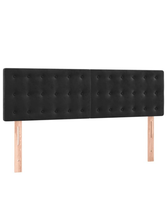 Box spring postel s matrací a LED černá 140x200 cm samet