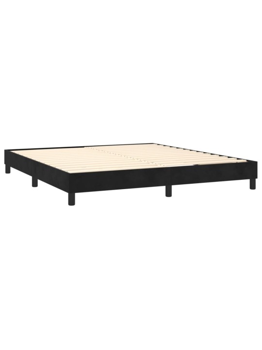 Box spring postel s matrací a LED černá 160x200 cm samet