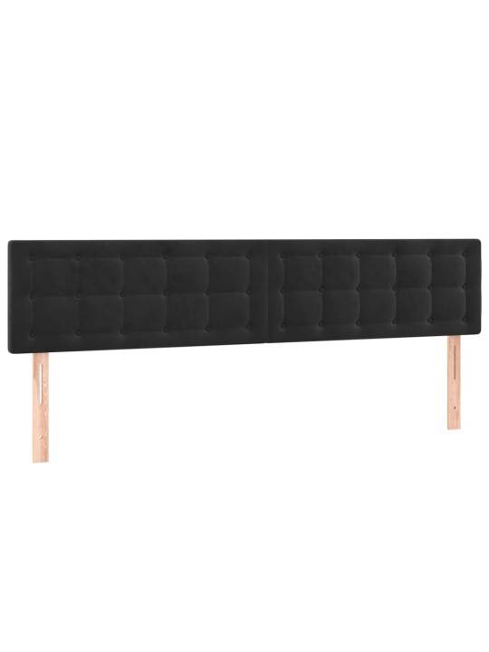 Box spring postel s matrací a LED černá 160x200 cm samet