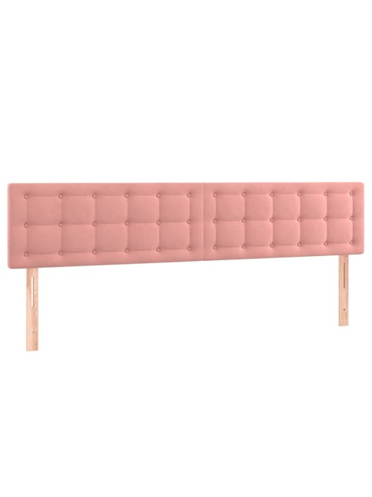 Box spring postel s matrací a LED růžová 160x200 cm samet