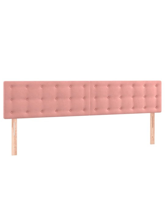 Box spring postel s matrací a LED růžová 180x200 cm samet