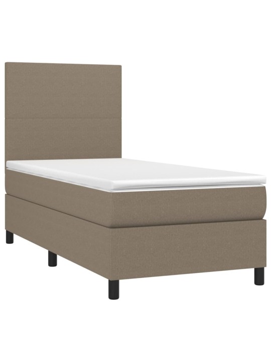 Box spring postel s matrací a LED taupe 100x200 cm textil