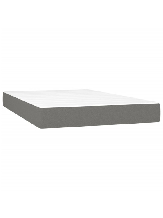 Box spring postel s matrací a LED tmavě šedá 120x200 cm textil