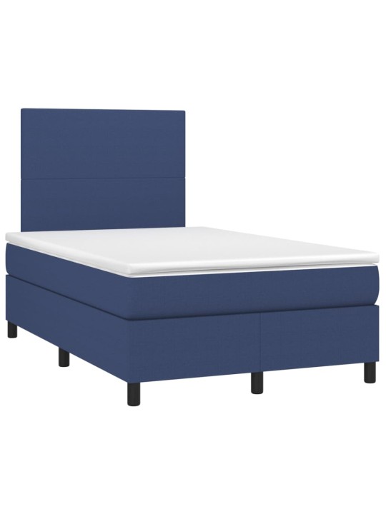 Box spring postel s matrací a LED modrá 120 x 200 cm textil