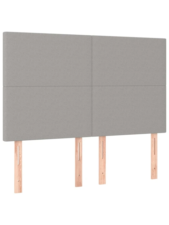 Box spring postel s matrací a LED světle šedá 140x190 cm textil