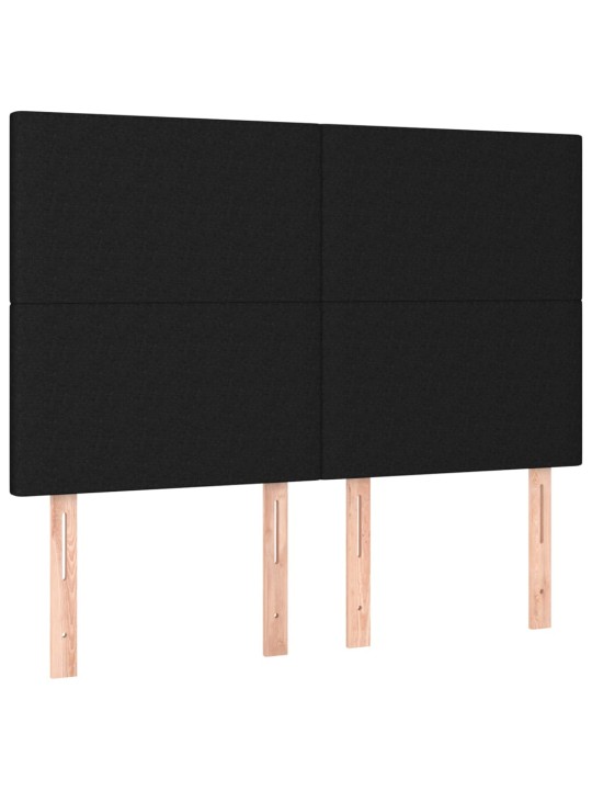 Box spring postel s matrací a LED černá 140x190 cm textil