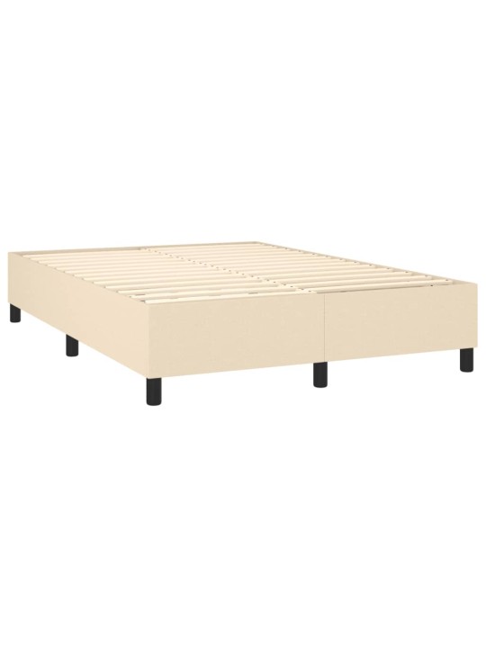 Box spring postel s matrací a led krémová 140x190 cm textil