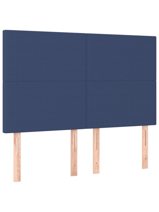 Box spring postel s matrací a led modrá 140x190 cm textil